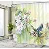 image:imageAmbesonne Hawaiian Shower Curtain Pacific Sunrise at Lanikai Beach Hawaii Wavy Ocean Surface Colorful Sky Scene Cloth Fabric Bathroom Decor Set with Hooks 69 W x 84 L Blue IvoryReseda Green and Yellow