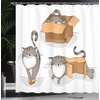 image:imageAmbesonne Hawaiian Shower Curtain Pacific Sunrise at Lanikai Beach Hawaii Wavy Ocean Surface Colorful Sky Scene Cloth Fabric Bathroom Decor Set with Hooks 69 W x 84 L Blue IvorySand Brown Warm Taupe