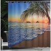 image:imageAmbesonne Hawaiian Shower Curtain Pacific Sunrise at Lanikai Beach Hawaii Wavy Ocean Surface Colorful Sky Scene Cloth Fabric Bathroom Decor Set with Hooks 69 W x 84 L Blue IvoryBlue Ivory