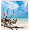 image:imageAmbesonne Hawaiian Shower Curtain Pacific Sunrise at Lanikai Beach Hawaii Wavy Ocean Surface Colorful Sky Scene Cloth Fabric Bathroom Decor Set with Hooks 69 W x 84 L Blue IvoryTurquoise Sky Blue