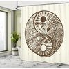 image:imageAmbesonne Hawaiian Shower Curtain Pacific Sunrise at Lanikai Beach Hawaii Wavy Ocean Surface Colorful Sky Scene Cloth Fabric Bathroom Decor Set with Hooks 69 W x 84 L Blue IvoryChocolate and Eggshell