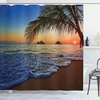 image:imageAmbesonne Hawaiian Shower Curtain Pacific Sunrise at Lanikai Beach Hawaii Wavy Ocean Surface Colorful Sky Scene Cloth Fabric Bathroom Decor Set with Hooks 69 W x 84 L Blue IvoryBlue Ivory