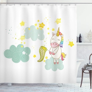 image:imageAmbesonne Hawaiian Shower Curtain Pacific Sunrise at Lanikai Beach Hawaii Wavy Ocean Surface Colorful Sky Scene Cloth Fabric Bathroom Decor Set with Hooks 69 W x 84 L Blue IvoryYellow Green