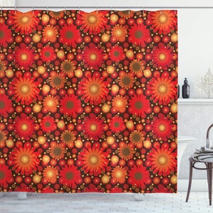 image:imageAmbesonne Hawaiian Shower Curtain Pacific Sunrise at Lanikai Beach Hawaii Wavy Ocean Surface Colorful Sky Scene Cloth Fabric Bathroom Decor Set with Hooks 69 W x 84 L Blue IvoryDark Green Vermilion