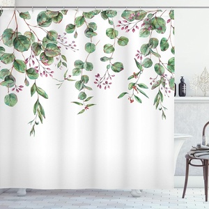 image:imageAmbesonne Hawaiian Shower Curtain Pacific Sunrise at Lanikai Beach Hawaii Wavy Ocean Surface Colorful Sky Scene Cloth Fabric Bathroom Decor Set with Hooks 69 W x 84 L Blue IvoryPink Fuchsia Fern Green