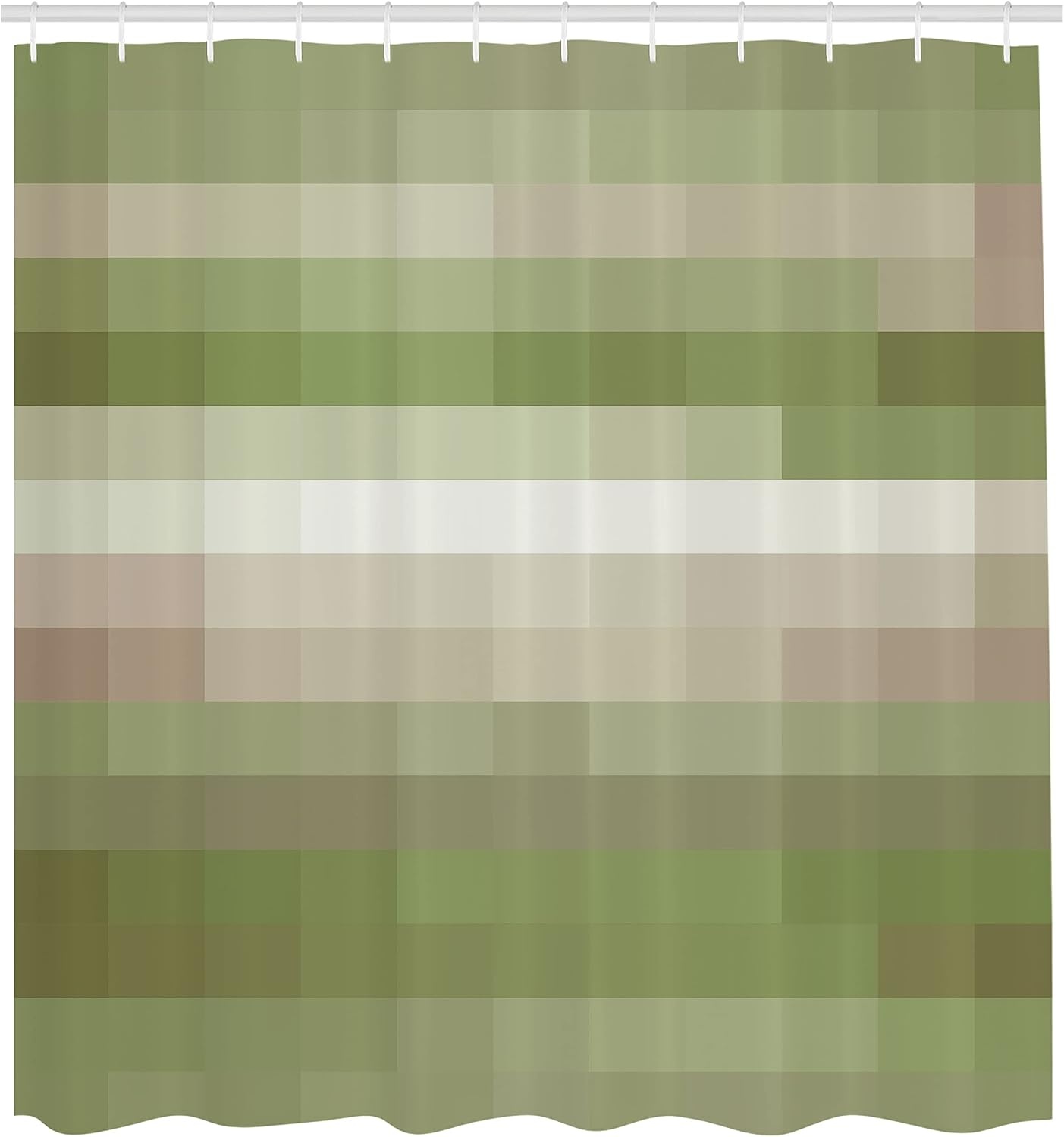 image:imageAmbesonne Vintage Shower Curtain Retro Vibrant Stripes Funky Lines Design Patterns Abstract Print Cloth Fabric Bathroom Decor Set with Hooks 69 W x 75 L Dark TealOlive Green
