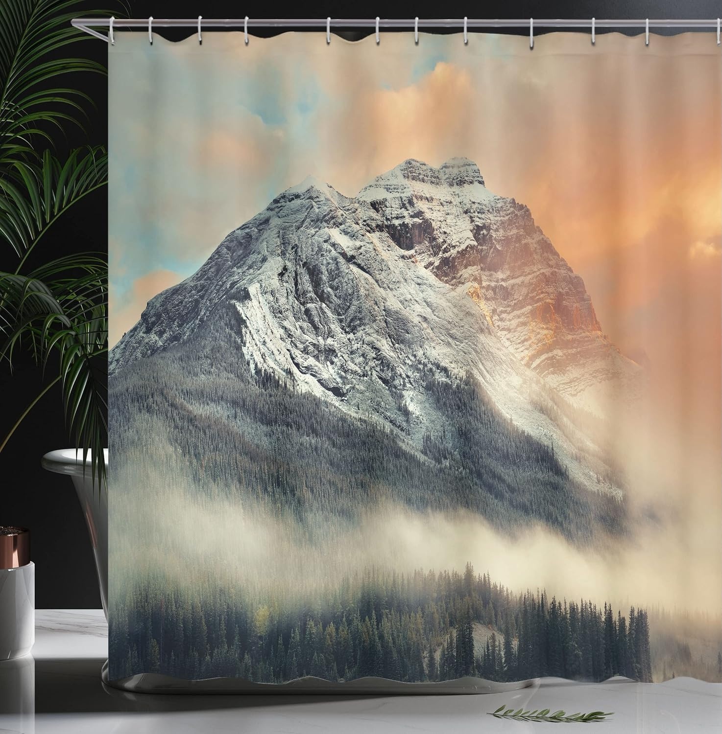 image:imageAmbesonne Vintage Shower Curtain Retro Vibrant Stripes Funky Lines Design Patterns Abstract Print Cloth Fabric Bathroom Decor Set with Hooks 69 W x 75 L Dark TealGrey Orange