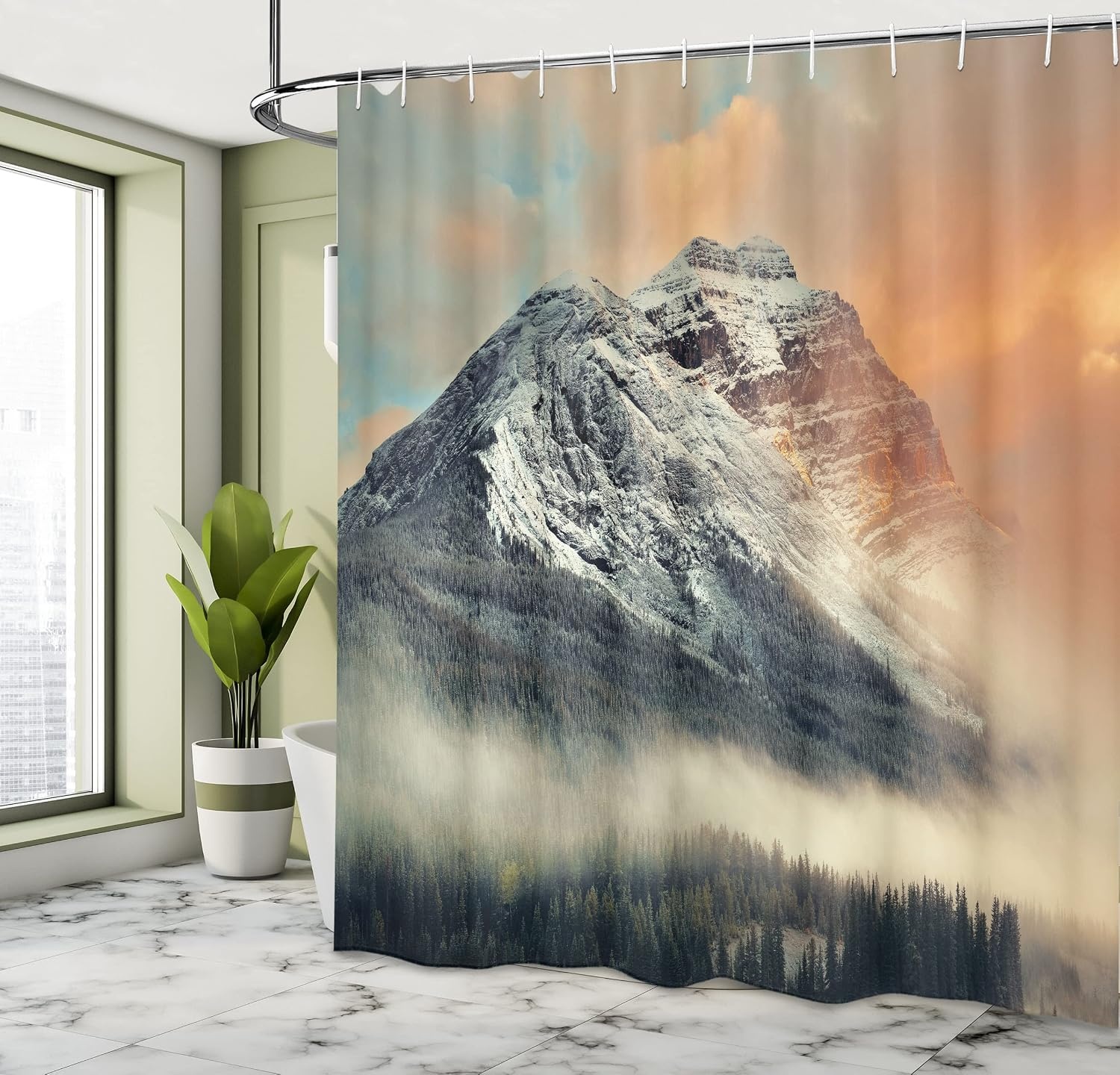 image:imageAmbesonne Vintage Shower Curtain Retro Vibrant Stripes Funky Lines Design Patterns Abstract Print Cloth Fabric Bathroom Decor Set with Hooks 69 W x 75 L Dark TealGrey Orange