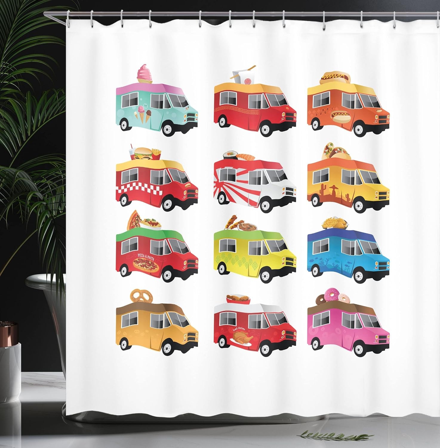 image:imageAmbesonne Vintage Shower Curtain Retro Vibrant Stripes Funky Lines Design Patterns Abstract Print Cloth Fabric Bathroom Decor Set with Hooks 69 W x 75 L Dark TealWhite