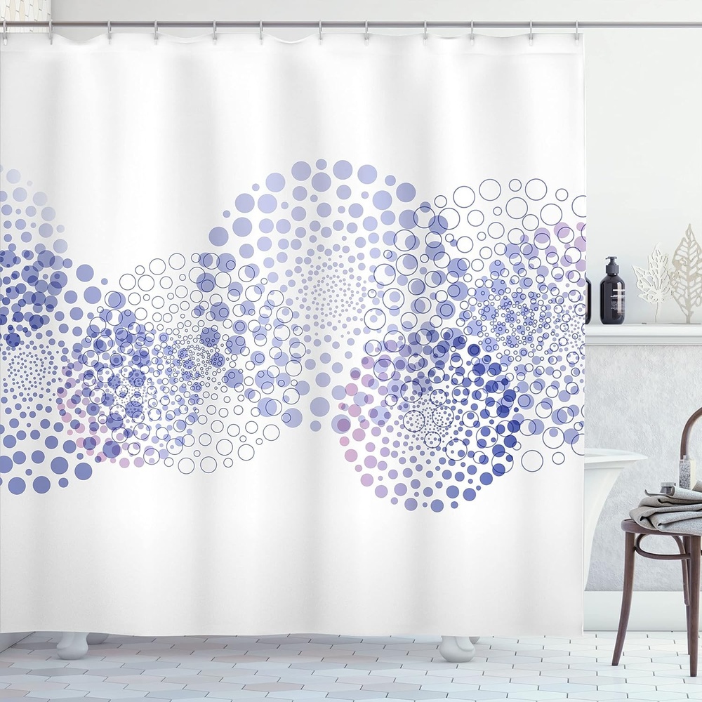 image:imageAmbesonne Vintage Shower Curtain Retro Vibrant Stripes Funky Lines Design Patterns Abstract Print Cloth Fabric Bathroom Decor Set with Hooks 69 W x 75 L Dark TealBlue Lavender
