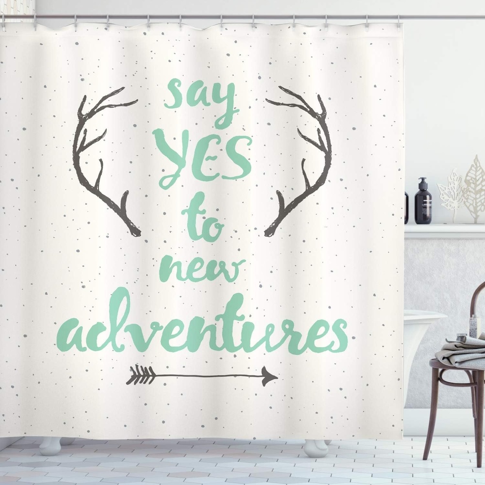image:imageAmbesonne Vintage Shower Curtain Retro Vibrant Stripes Funky Lines Design Patterns Abstract Print Cloth Fabric Bathroom Decor Set with Hooks 69 W x 75 L Dark TealSea Green