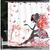 image:imageAmbesonne Sports Shower Curtain Realistic Softballs Pile American Natonal Sports Culture Team Play Game Competition Cloth Fabric Bathroom Decor Set with Hooks 69 W x 75 L Beige RedDark Coral