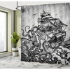 image:imageAmbesonne Vintage Shower Curtain Retro Vibrant Stripes Funky Lines Design Patterns Abstract Print Cloth Fabric Bathroom Decor Set with Hooks 69 W x 75 L Dark TealCharcoal Grey