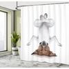 image:imageAmbesonne Vintage Shower Curtain Retro Vibrant Stripes Funky Lines Design Patterns Abstract Print Cloth Fabric Bathroom Decor Set with Hooks 69 W x 75 L Dark TealWhite Brown