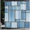 image:imageAmbesonne Vintage Shower Curtain Retro Vibrant Stripes Funky Lines Design Patterns Abstract Print Cloth Fabric Bathroom Decor Set with Hooks 69 W x 75 L Dark TealBlue Pale Blue