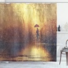 image:imageAmbesonne Vintage Shower Curtain Retro Vibrant Stripes Funky Lines Design Patterns Abstract Print Cloth Fabric Bathroom Decor Set with Hooks 69 W x 75 L Dark TealPale Caramel Yellow