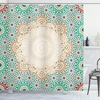 image:imageAmbesonne Moroccan Shower Curtain Ottoman Mosaic Art Pattern Oriental Floral Forms Antique Scroll Ceramic Boho Cloth Fabric Bathroom Decor Set with Hooks 84 Long Extra Multicolor