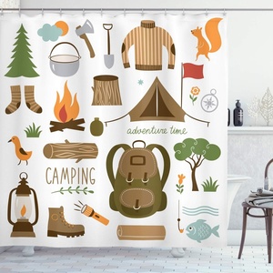 image:imageAmbesonne Sports Shower Curtain Realistic Softballs Pile American Natonal Sports Culture Team Play Game Competition Cloth Fabric Bathroom Decor Set with Hooks 69 W x 75 L Beige RedCocoa Green
