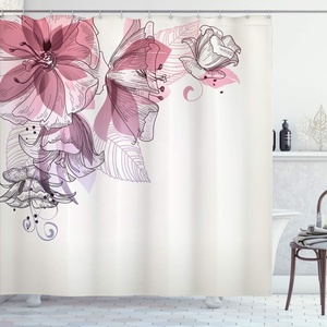 image:imageAmbesonne Sports Shower Curtain Realistic Softballs Pile American Natonal Sports Culture Team Play Game Competition Cloth Fabric Bathroom Decor Set with Hooks 69 W x 75 L Beige RedDried Rose Mauve
