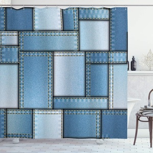 image:imageAmbesonne Vintage Shower Curtain Retro Vibrant Stripes Funky Lines Design Patterns Abstract Print Cloth Fabric Bathroom Decor Set with Hooks 69 W x 75 L Dark TealBlue Pale Blue
