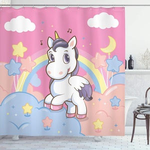 image:imageAmbesonne Vintage Shower Curtain Retro Vibrant Stripes Funky Lines Design Patterns Abstract Print Cloth Fabric Bathroom Decor Set with Hooks 69 W x 75 L Dark TealYellow and Pink