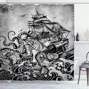 image:imageAmbesonne Vintage Shower Curtain Retro Vibrant Stripes Funky Lines Design Patterns Abstract Print Cloth Fabric Bathroom Decor Set with Hooks 69 W x 75 L Dark TealCharcoal Grey