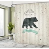 image:imageAmbesonne Modern Shower Curtain Abstract Space Harmony Rounds and Circle Lines with Leafy Orbits Boho Cloth Fabric Bathroom Decor Set with Hooks 69 W x 70 L Pale Mustard Dark BrownMint Green Black Tan