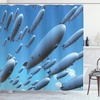 image:imageAmbesonne Modern Shower Curtain Abstract Space Harmony Rounds and Circle Lines with Leafy Orbits Boho Cloth Fabric Bathroom Decor Set with Hooks 69 W x 70 L Pale Mustard Dark BrownSoft Blue