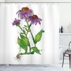image:imageAmbesonne Modern Shower Curtain Abstract Space Harmony Rounds and Circle Lines with Leafy Orbits Boho Cloth Fabric Bathroom Decor Set with Hooks 69 W x 70 L Pale Mustard Dark BrownPurple Green White