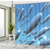 image:imageAmbesonne Modern Shower Curtain Abstract Space Harmony Rounds and Circle Lines with Leafy Orbits Boho Cloth Fabric Bathroom Decor Set with Hooks 69 W x 70 L Pale Mustard Dark BrownSoft Blue