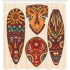 image:imageAmbesonne Modern Shower Curtain Abstract Space Harmony Rounds and Circle Lines with Leafy Orbits Boho Cloth Fabric Bathroom Decor Set with Hooks 69 W x 70 L Pale Mustard Dark BrownPlum Orange