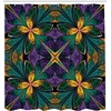 image:imageAmbesonne Modern Shower Curtain Abstract Space Harmony Rounds and Circle Lines with Leafy Orbits Boho Cloth Fabric Bathroom Decor Set with Hooks 69 W x 70 L Pale Mustard Dark BrownGreen Purple