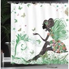 image:imageAmbesonne Modern Shower Curtain Abstract Space Harmony Rounds and Circle Lines with Leafy Orbits Boho Cloth Fabric Bathroom Decor Set with Hooks 69 W x 70 L Pale Mustard Dark BrownFern Green