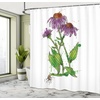 image:imageAmbesonne Modern Shower Curtain Abstract Space Harmony Rounds and Circle Lines with Leafy Orbits Boho Cloth Fabric Bathroom Decor Set with Hooks 69 W x 70 L Pale Mustard Dark BrownPurple Green White