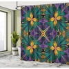 image:imageAmbesonne Modern Shower Curtain Abstract Space Harmony Rounds and Circle Lines with Leafy Orbits Boho Cloth Fabric Bathroom Decor Set with Hooks 69 W x 70 L Pale Mustard Dark BrownGreen Purple