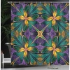 image:imageAmbesonne Modern Shower Curtain Abstract Space Harmony Rounds and Circle Lines with Leafy Orbits Boho Cloth Fabric Bathroom Decor Set with Hooks 69 W x 70 L Pale Mustard Dark BrownGreen Purple