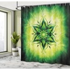 image:imageAmbesonne Modern Shower Curtain Abstract Space Harmony Rounds and Circle Lines with Leafy Orbits Boho Cloth Fabric Bathroom Decor Set with Hooks 69 W x 70 L Pale Mustard Dark BrownEmerald Lime Green