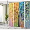image:imageAmbesonne Modern Shower Curtain Abstract Space Harmony Rounds and Circle Lines with Leafy Orbits Boho Cloth Fabric Bathroom Decor Set with Hooks 69 W x 70 L Pale Mustard Dark BrownBlack White Multicolor