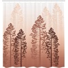 image:imageAmbesonne Modern Shower Curtain Abstract Space Harmony Rounds and Circle Lines with Leafy Orbits Boho Cloth Fabric Bathroom Decor Set with Hooks 69 W x 70 L Pale Mustard Dark BrownDark Salmon