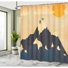 image:imageAmbesonne Modern Shower Curtain Abstract Space Harmony Rounds and Circle Lines with Leafy Orbits Boho Cloth Fabric Bathroom Decor Set with Hooks 69 W x 70 L Pale Mustard Dark BrownOrange Mustard Dark Blue