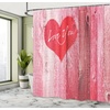 image:imageAmbesonne Orange Shower Curtain Triangle Mosaic Shapes and Patterns with Abstract Pixel Effect Photo Background Cloth Fabric for Bathroom Home Decor Set with Hooks 69 W x 70 L Ginger OrangeRed Pink
