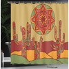 image:imageAmbesonne Orange Shower Curtain Triangle Mosaic Shapes and Patterns with Abstract Pixel Effect Photo Background Cloth Fabric for Bathroom Home Decor Set with Hooks 69 W x 70 L Ginger OrangeBurgundy Earth Yellow