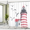 image:imageAmbesonne Orange Shower Curtain Triangle Mosaic Shapes and Patterns with Abstract Pixel Effect Photo Background Cloth Fabric for Bathroom Home Decor Set with Hooks 69 W x 70 L Ginger OrangeRed Grey White