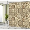 image:imageAmbesonne Orange Shower Curtain Triangle Mosaic Shapes and Patterns with Abstract Pixel Effect Photo Background Cloth Fabric for Bathroom Home Decor Set with Hooks 69 W x 70 L Ginger OrangeBeige Brown