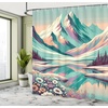 image:imageAmbesonne Pink Shower Curtain Blushy Fashion of Abstract Geometric Triangle Pattern with Stripes and Dots Cloth Fabric Bathroom Decor Set with Hooks 69 W x 70 L Blush White Dark GreySeafoam Coral Plum