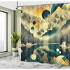 image:imageAmbesonne Pink Shower Curtain Blushy Fashion of Abstract Geometric Triangle Pattern with Stripes and Dots Cloth Fabric Bathroom Decor Set with Hooks 69 W x 70 L Blush White Dark GreyEmerald Pale Green Amber