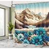 image:imageAmbesonne Pink Shower Curtain Blushy Fashion of Abstract Geometric Triangle Pattern with Stripes and Dots Cloth Fabric Bathroom Decor Set with Hooks 69 W x 70 L Blush White Dark GreyPale Blue Pastel Brown