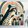 image:imageAmbesonne Pink Shower Curtain Blushy Fashion of Abstract Geometric Triangle Pattern with Stripes and Dots Cloth Fabric Bathroom Decor Set with Hooks 69 W x 70 L Blush White Dark GreyPeach Grey Teal and Eggshell
