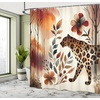 image:imageAmbesonne Pink Shower Curtain Blushy Fashion of Abstract Geometric Triangle Pattern with Stripes and Dots Cloth Fabric Bathroom Decor Set with Hooks 69 W x 70 L Blush White Dark GreyBurnt Sienna Amber and Grey