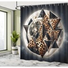 image:imageAmbesonne Pink Shower Curtain Blushy Fashion of Abstract Geometric Triangle Pattern with Stripes and Dots Cloth Fabric Bathroom Decor Set with Hooks 69 W x 70 L Blush White Dark GreyDark Blue Grey and Amber